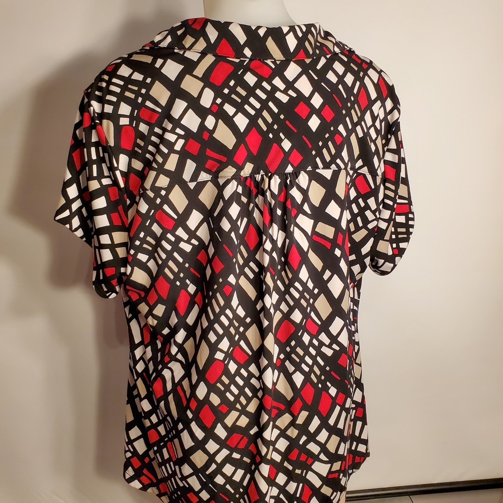 Alfani Multicolor Geometric Button-Down Blouse - image 2